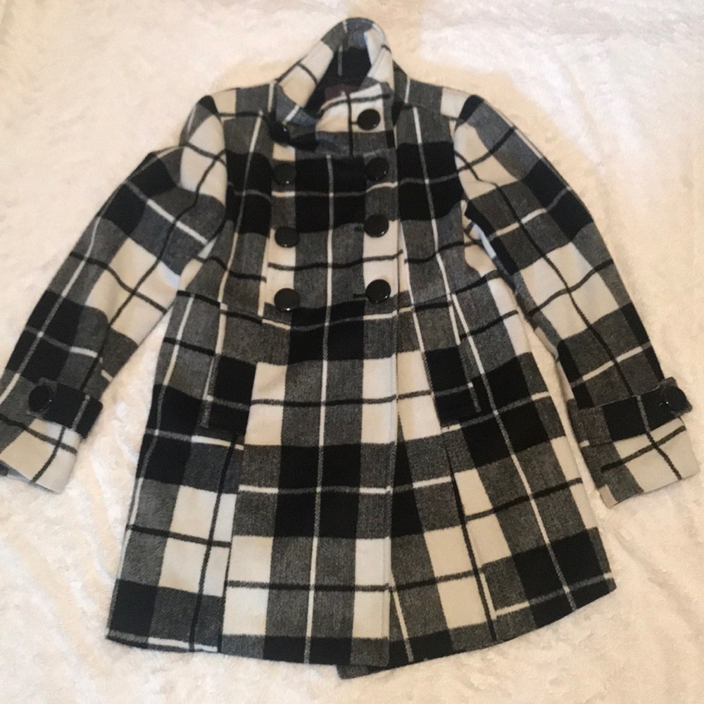 Black and white coat.